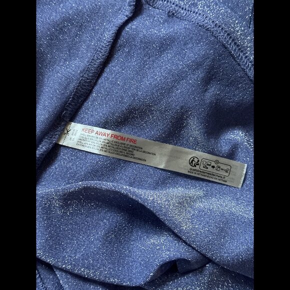 Free People Shirt Large Womens Purple Metallic Shiny Long Sleeve Nylon Top - Picture 7 of 9